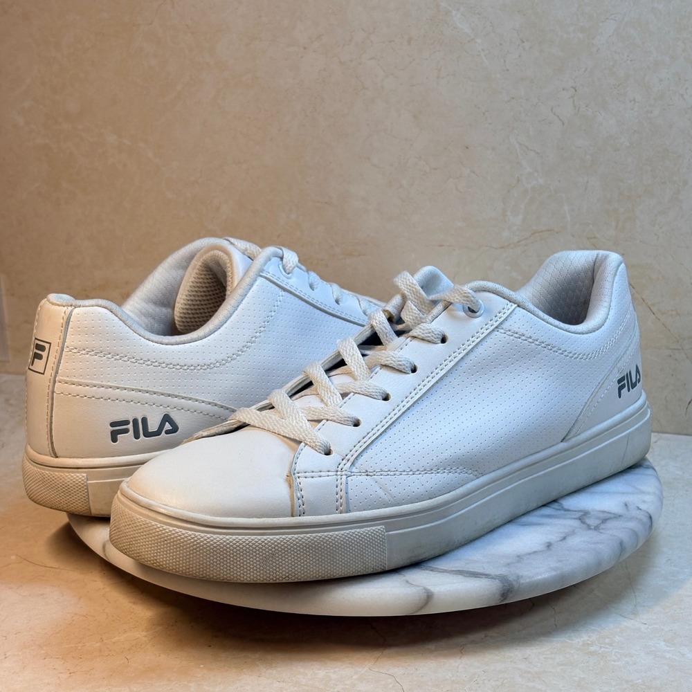 Fila Amalfi Men's White Leather Lace Up Low Top Sneakers Size 9.5‎ Athletic